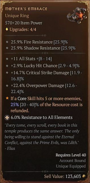 Cyclone Diablo IV Rogue Build - Mother&rsquo;s Embrace Unique Ring to Restore Essence with Flurry