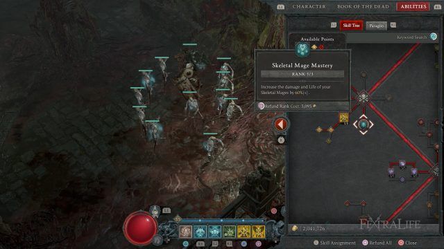 D4 Necro Build Skeletal Mage Mastery to Improve the Life and Damage of Skeletal Mages
