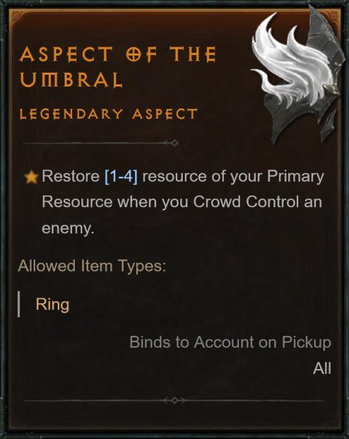 Diablo 4 Druid Aspect of the Umbral