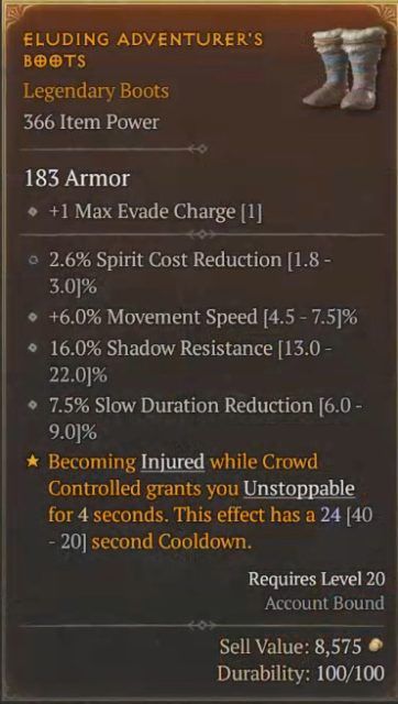 Diablo 4 Druid Build - Howlstorm Eluding Adventurer&rsquo;s Boots to Gain Unstoppable