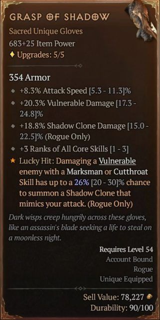 Diablo 4 Rogue Build - Grasp of Shadow to Summon a Shadow Clone to Mimic Your Attack