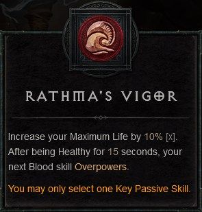 Diablo IV Necro Build - Rathma&rsquo;s Vigor Key Passive to Overpower Next Blood Skill