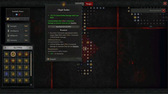 Essence Glyph for the Fate Lancer Necro Build to Boost Critical Strike Damage with Core Skills