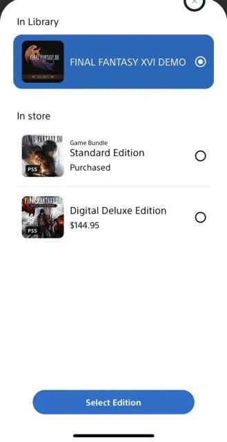 Final Fantasy XVI demo listing on Playstation Store According to Reddit Posters