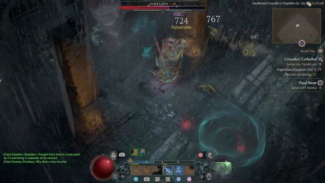Howlstorm D4 Druid Build Applying Vulnerable to a Boss