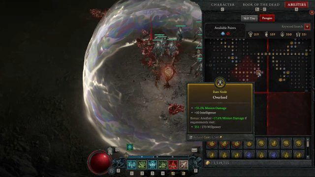 Overlord Rare Node to Boost Minion Damage