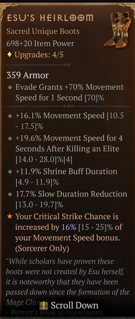 diablo 4 sorcerer unique lightning boots