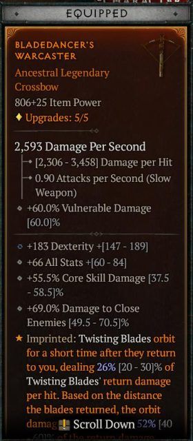 Diablo 4 Lvl 70+ Perfected Twisting Blades Build   Rogue Shadowblade