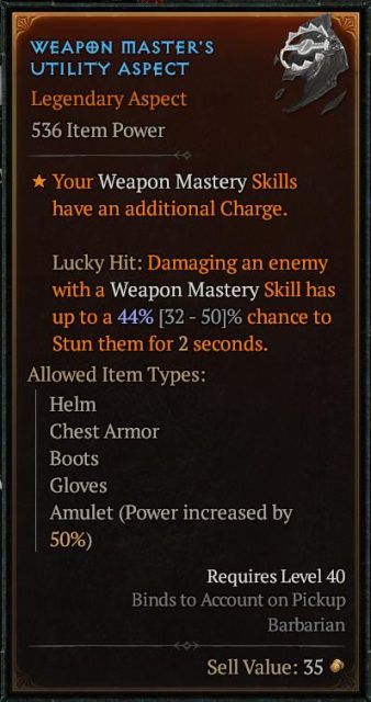 Diablo 4 Bleed Barbarian Build - Weapon Master&rsquo;s Aspect