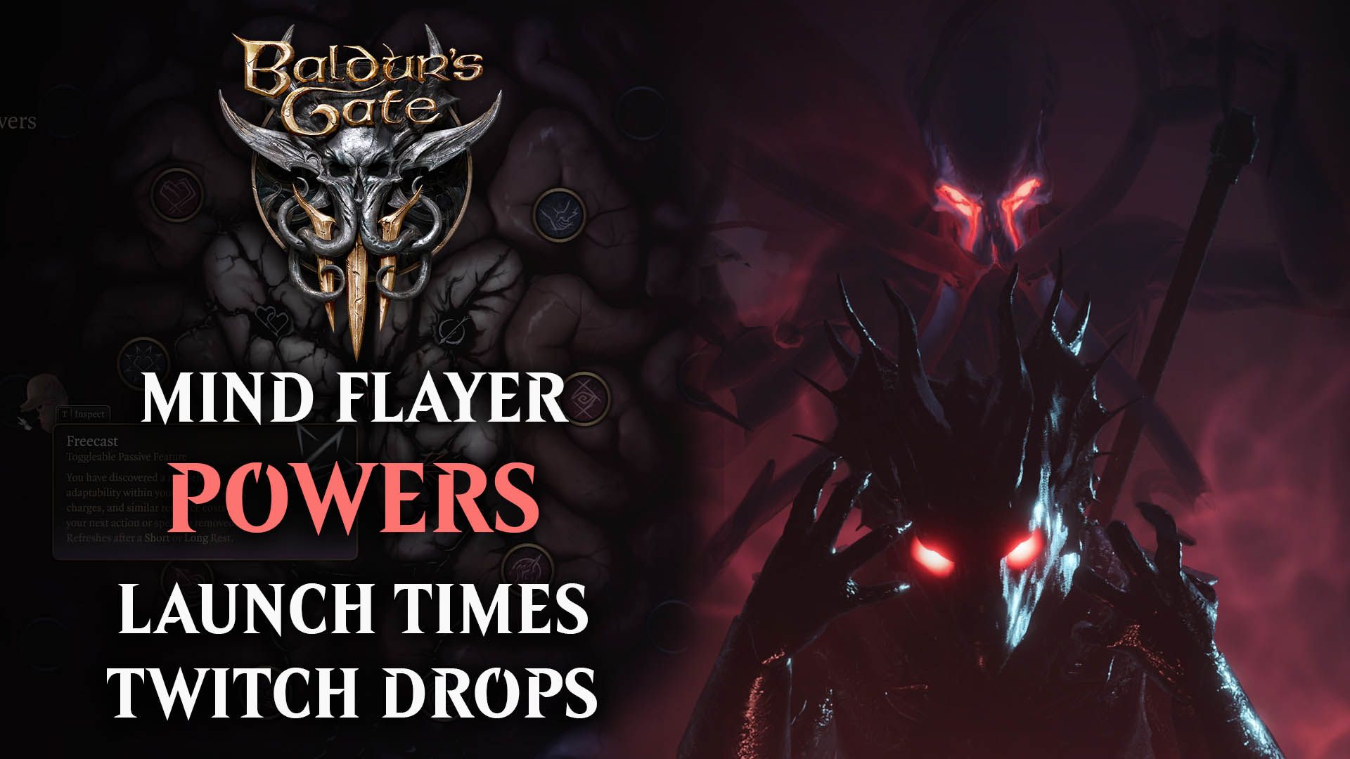 Baldur&rsquo;s Gate 3 Mind Flayer Powers Launch Times Twitch Drops