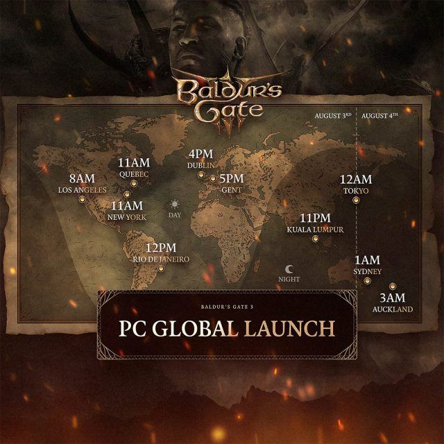 Baldur&rsquo;s Gate 3 PC Global Launch Times