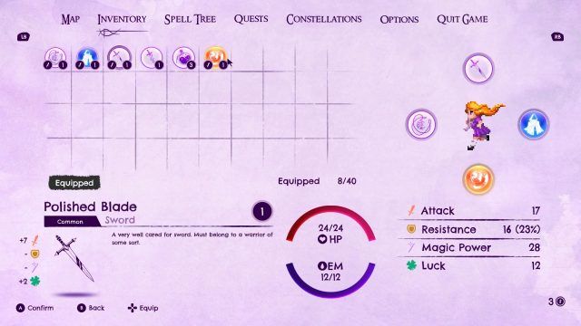 Sophie: Starlight Whispers - Weapons, Armor, and Everything Else