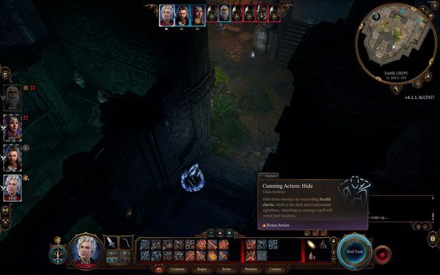 Actions can include Weapon Actions, Spells, Throw, Hide, Dash and more in Baldur&rsquo;s Gate 3 combat.