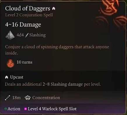 Baldur&rsquo;s Gate 3 Spellcasting Guide Cloud of Daggers