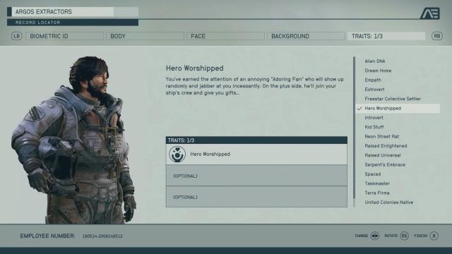 Starfield - Various Traits and Whatnot