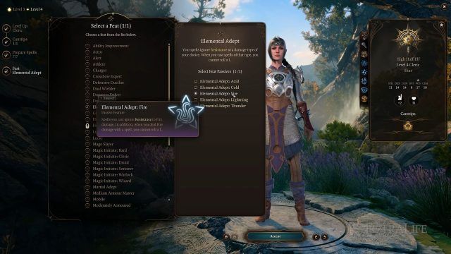 Baldur&rsquo;s Gate 3 - Elemental Adept - Fire