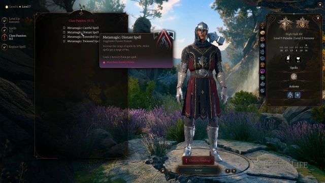 Baldur&rsquo;s Gate 3 - Level 7 Sorcerer Metamagic