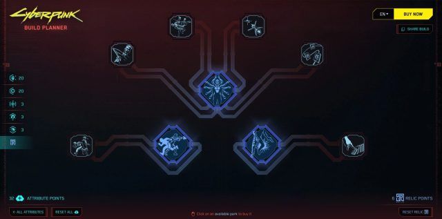 Cyberpunk 2077 - The Relic Perk Tree