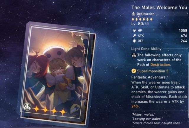 The Moles Welcome You - Light Cone- Honkai Star Rail