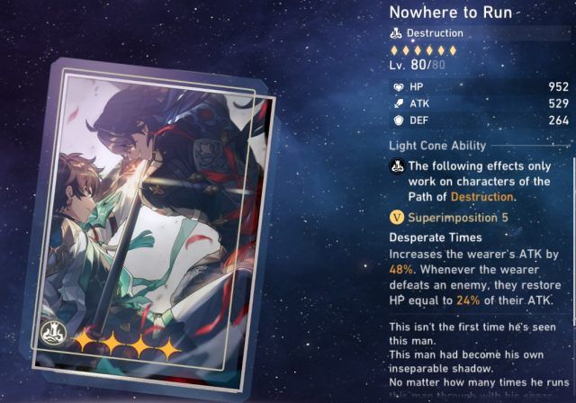 Nowhere to Run - Light Cone- Honkai Star Rail