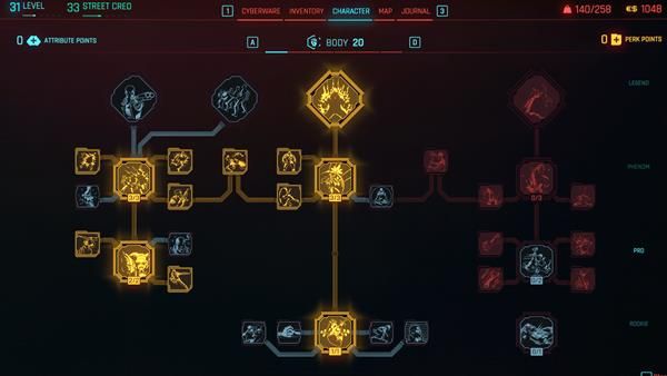 Cyberpunk 2077 Perks Update 2.0