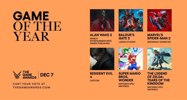 The Game Awards 2023 Nominees Over Taken By Baldur&rsquo;s Gate 3 and Alan Wake 2