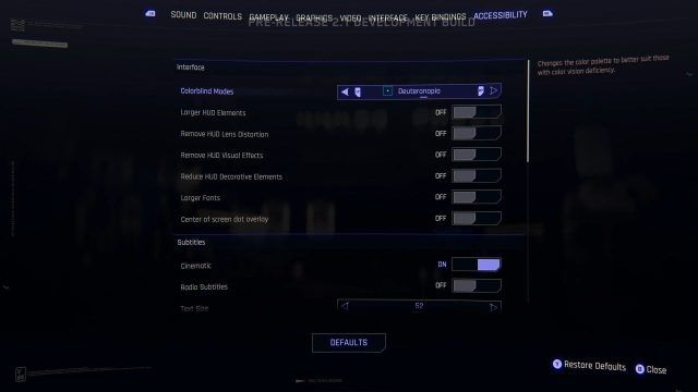 Cyberpunk 2077 - Tons of Accessibility Features