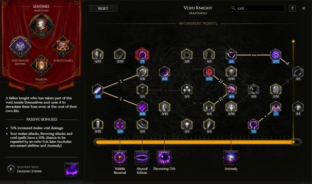 Last Epoch Sentinel Leveling Build Guide   Void Knight
