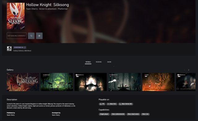 Hollow Knight Silksong Suddenly Appears On Xbox Store