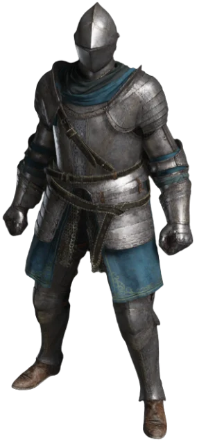 Knight Set is a Heavyweight armor made of thin iron plate, such metal armor is heavy, but provides considerable damage negation.