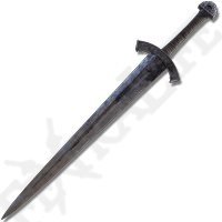 The Iron Greatsword scales primarily with Strength and Dexterity, but it is a rare drop from a relatively tough enemy.