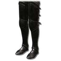 Black Knight Greaves is part of the Black Knight Set, and are the standard-issue greaves worn by Black Knights throughout the Lands of Shadow