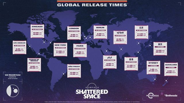 Starfield: Shattered Space Global Launch Times Revealed