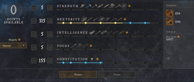 New World Bow and Spear Build 2024 - Attributes