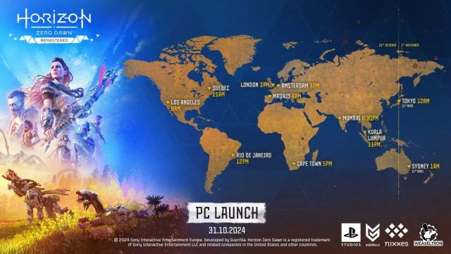 Horizon Zero Dawn Remastered Global Launch Times Revealed