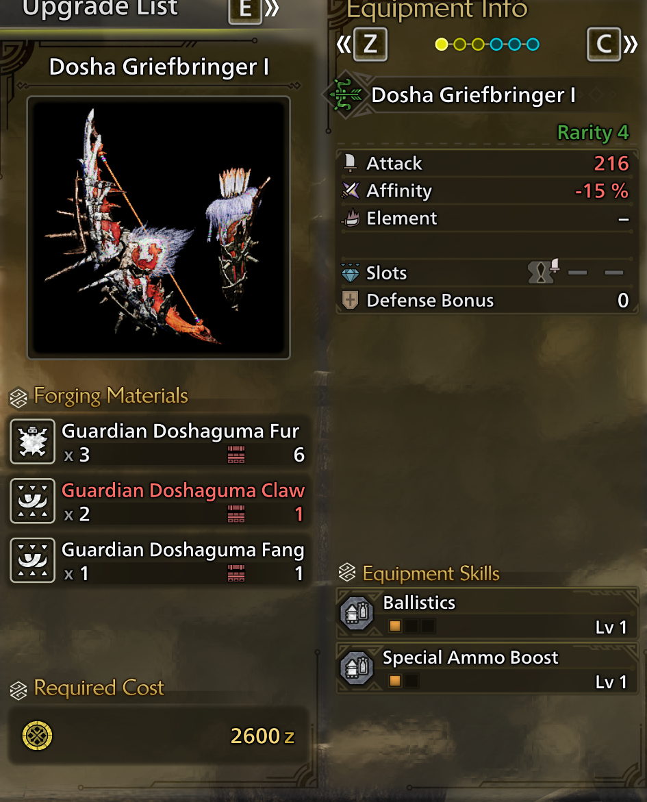 Monster Hunter Wilds Bow Build - Dosha Griefbringer I