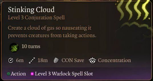 Baldur&rsquo;s Gate 3 Warlock Build Stinking Cloud