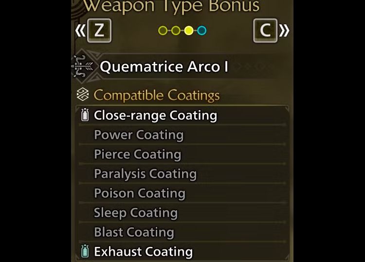 Monster Hunter Wilds Bow Build - Coatings  close range exhaust
