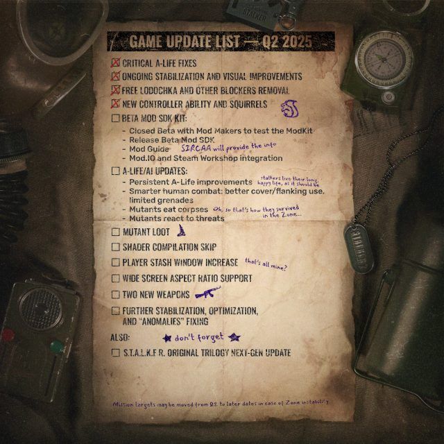 S.T.A.L.K.E.R. 2: Heart of Chornobyl Reveals Its Update Roadmap for Q2 2025
