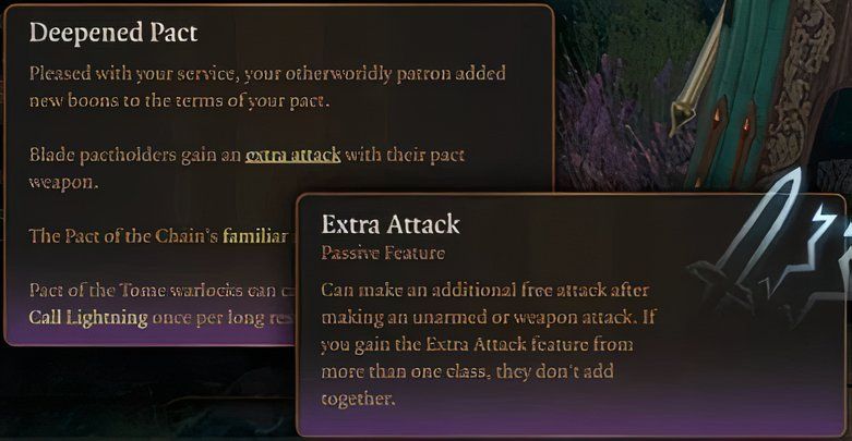 Warlock grants an Extra Attack at Level 5