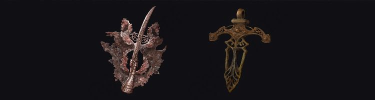 Rotten Winged Sword Insignia and ritual sword talisman elden ring