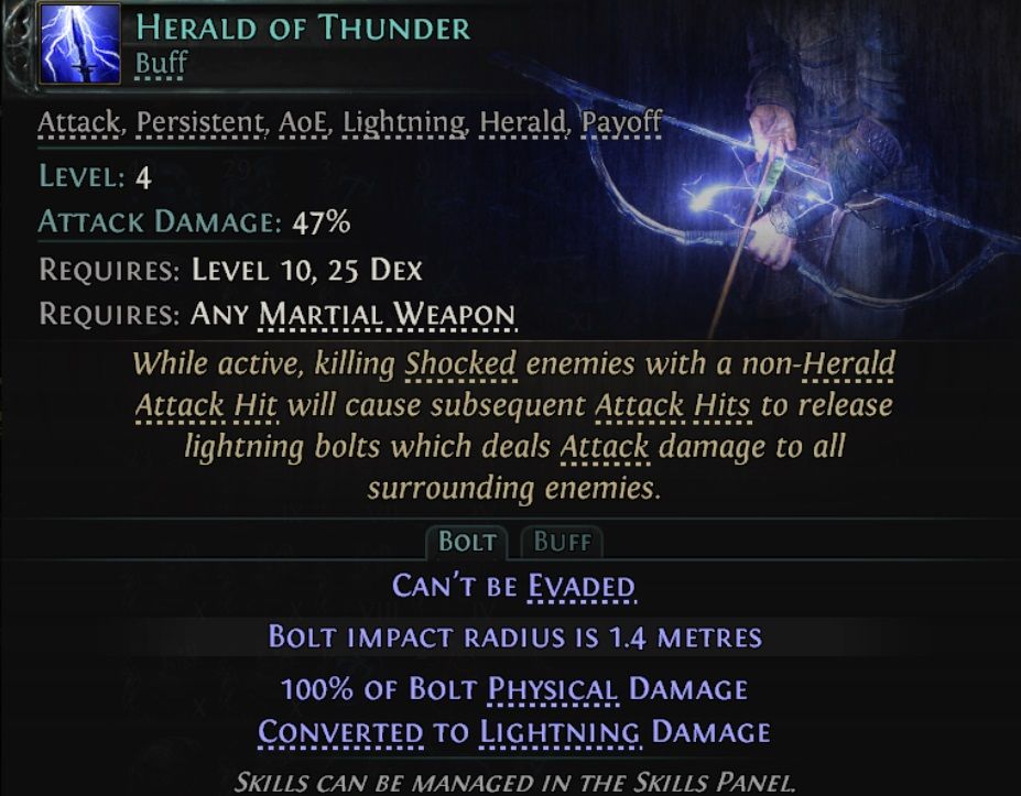 path-of-exile-2-grenadier-support-gems-herald-of-thunder