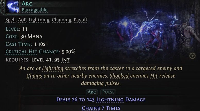 path-of-exile-2-Lightning-Wizard-active-skill-arc