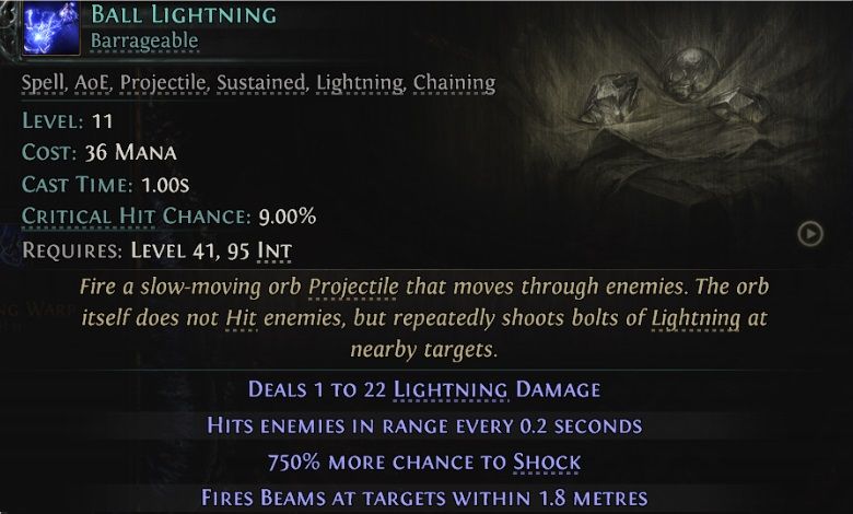 path-of-exile-2-Lightning-Wizard-active-skill-ball-lightning