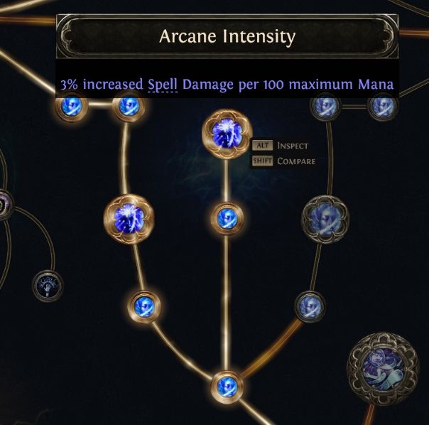 path-of-exile-2-Lightning-Wizard-passive-skill-arcane-intensity