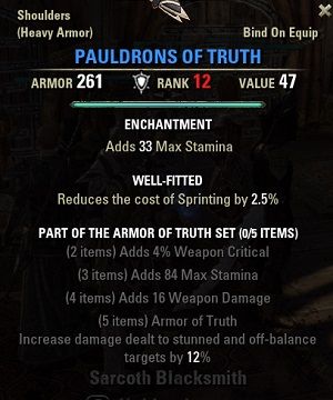 ESO Sets Build Guide: Armor of Truth   Werewolf in Tamriel